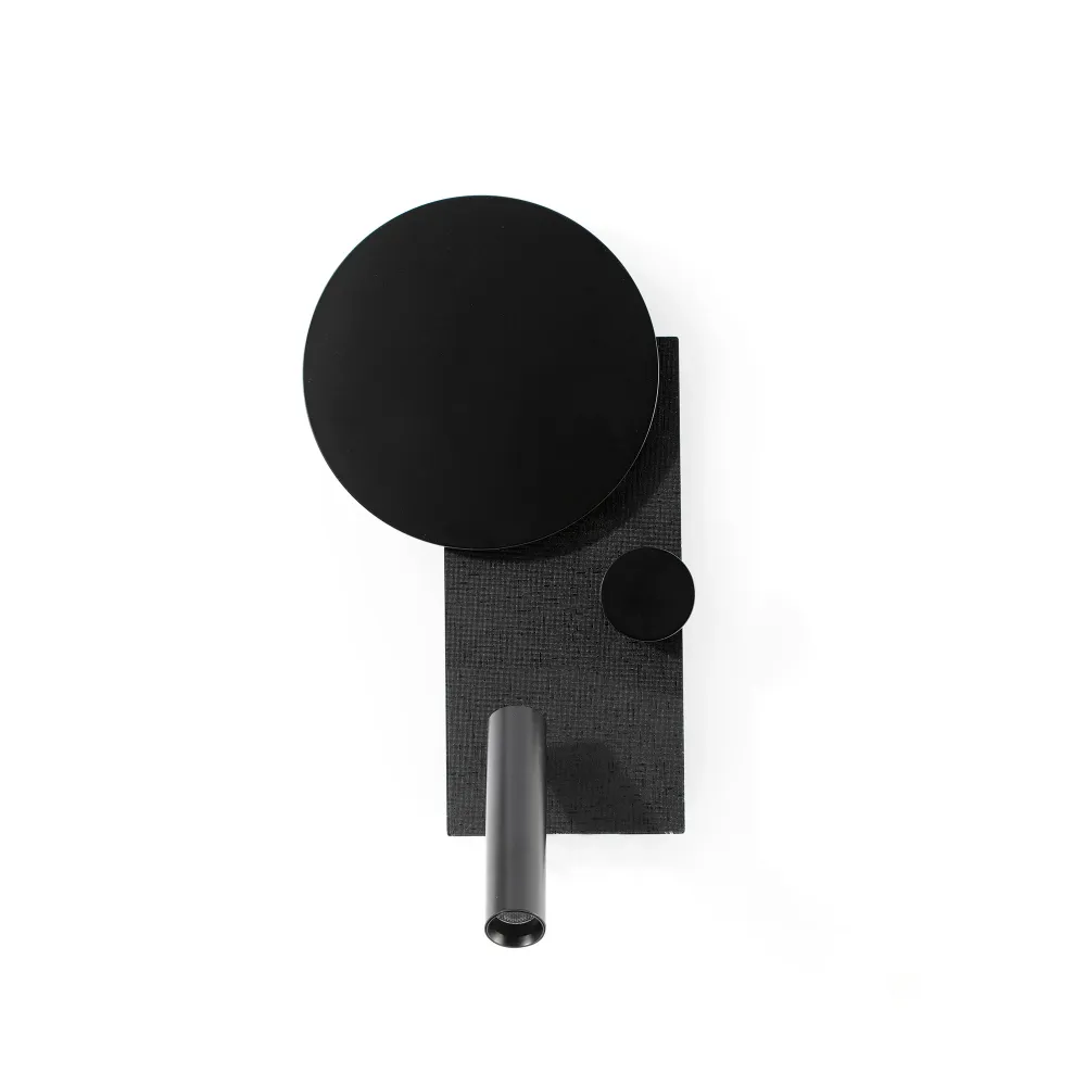 Applique murale FARO Barcelona Klee, acier texturé noir, LED, H 16 cm