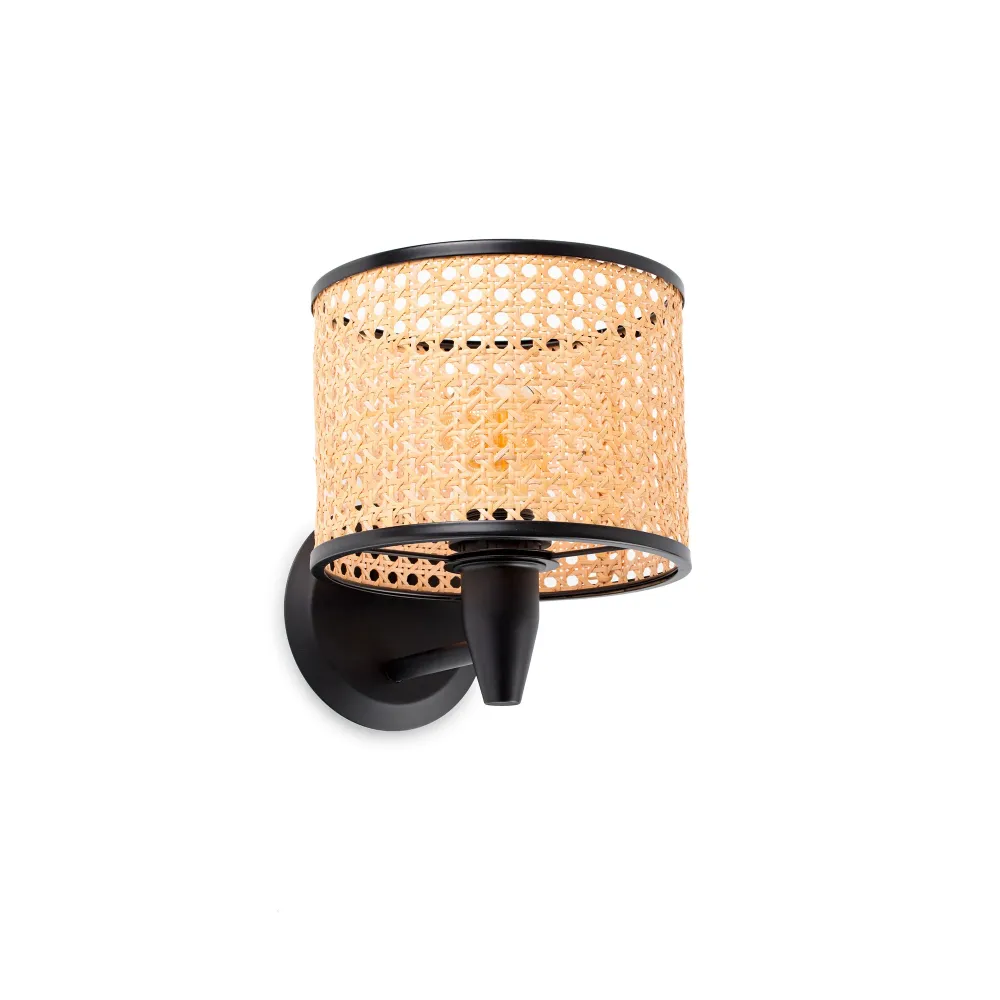 Applique murale FARO Barcelona Mambo, acier noir mat, douille E27, hauteur 23 cm