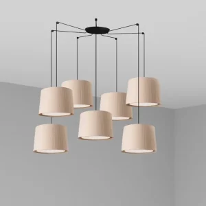 Applique murale FARO Barcelona Samba, acier noir mat, douille E27, hauteur 500 cm Beige