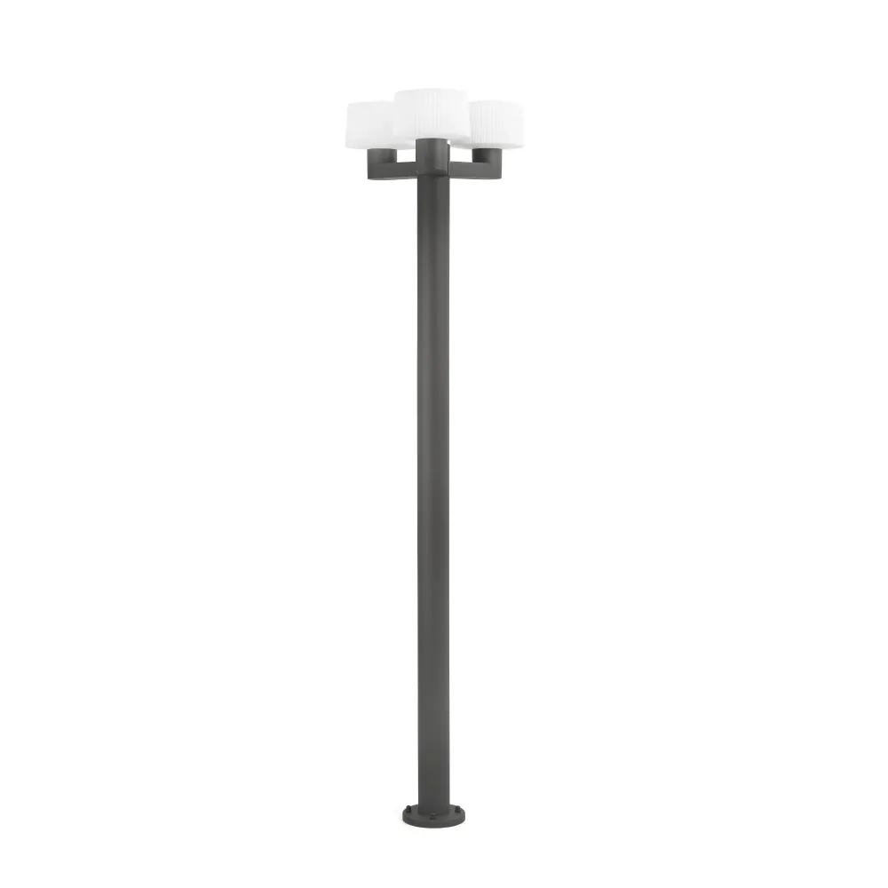Lampadaire FARO Barcelona Muffin en aluminium gris foncé E27 H 211,5 cm