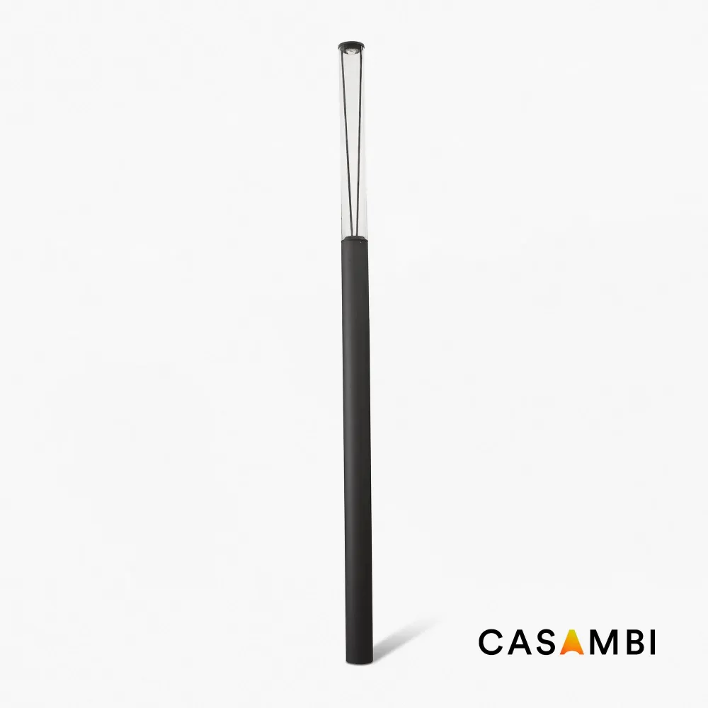 Lampadaire FARO Barcelona Rush en aluminium gris foncé, LED, hauteur 370 cm.