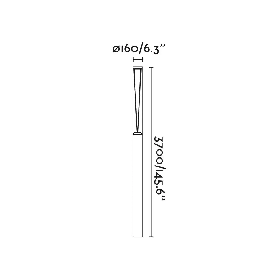 Lampadaire FARO Barcelona Rush en aluminium gris foncé, LED, hauteur 370 cm.