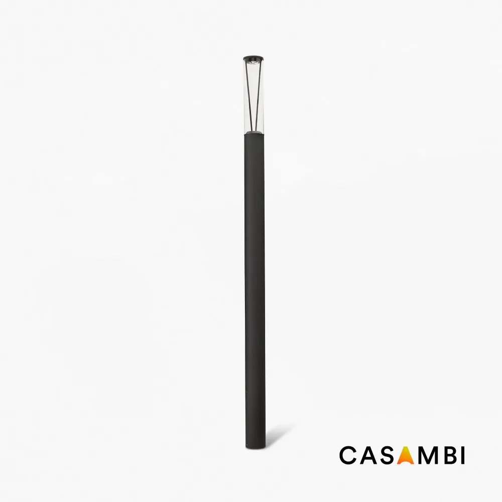 Lampadaire FARO Barcelona Rush en aluminium gris foncé, LED, hauteur 310 cm.