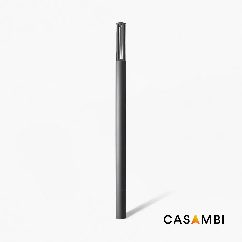 Lampadaire FARO Barcelona Screen, aluminium gris foncé, LED, hauteur 310 cm