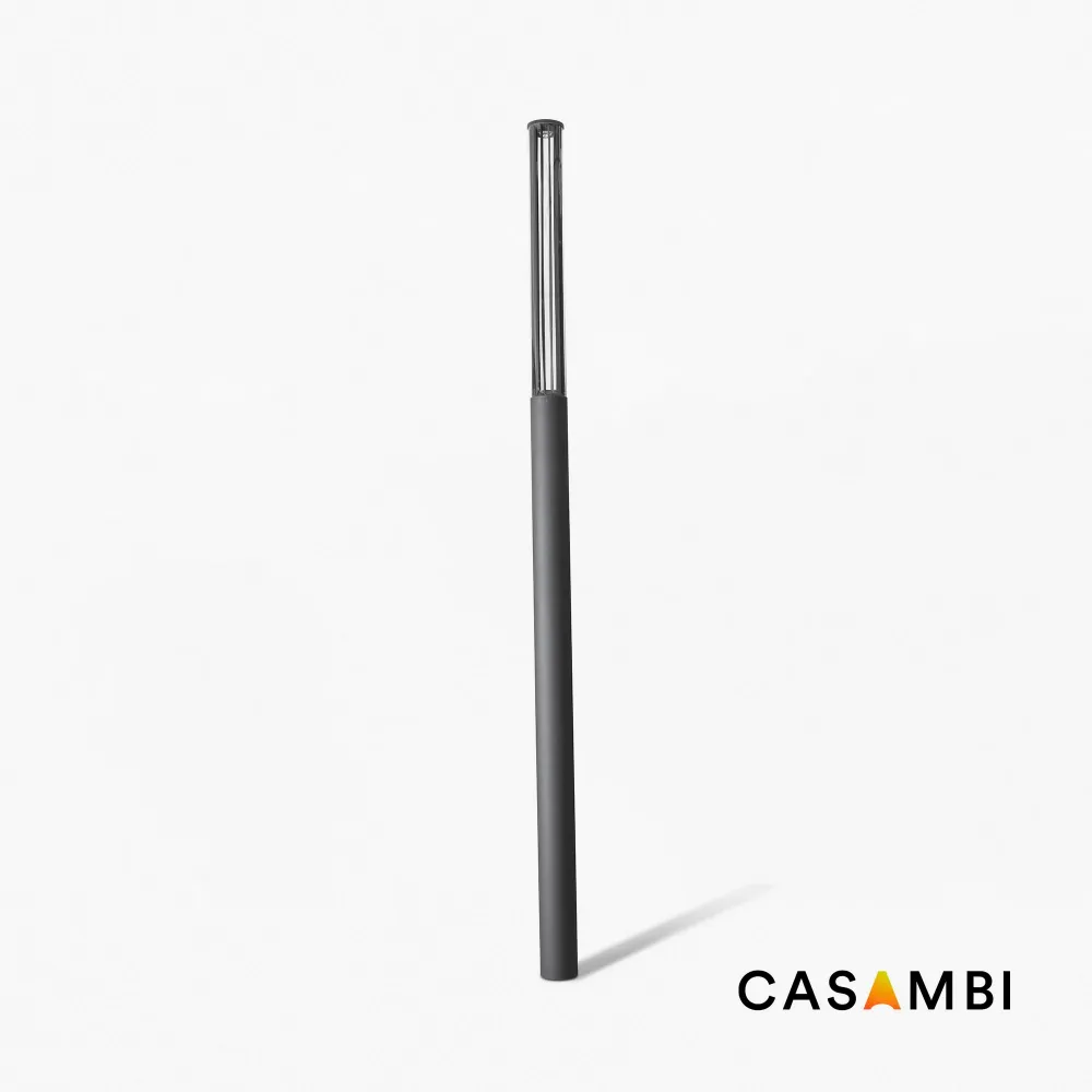 Lampadaire FARO Barcelona Screen, aluminium gris foncé, LED, hauteur 370 cm