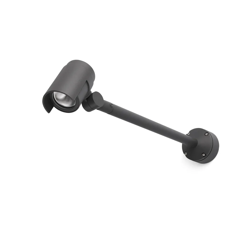 Projecteur FARO Barcelona Foc en aluminium gris foncé LED H 13,0 cm