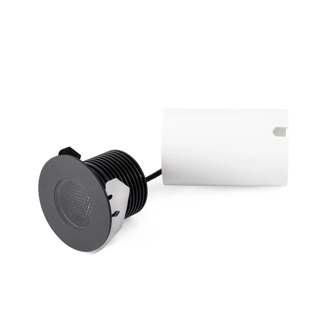 Projecteur FARO Barcelona Grund en acier inoxydable anodisé noir, LED H 9,0 cm