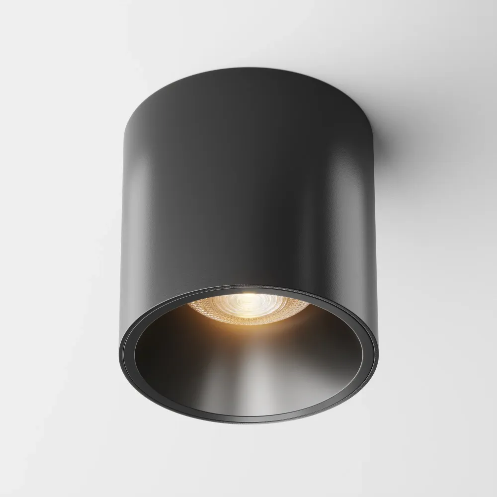 Spot de plafond Maytoni Alfa LED 1L, noir, diamètre LED 7 cm