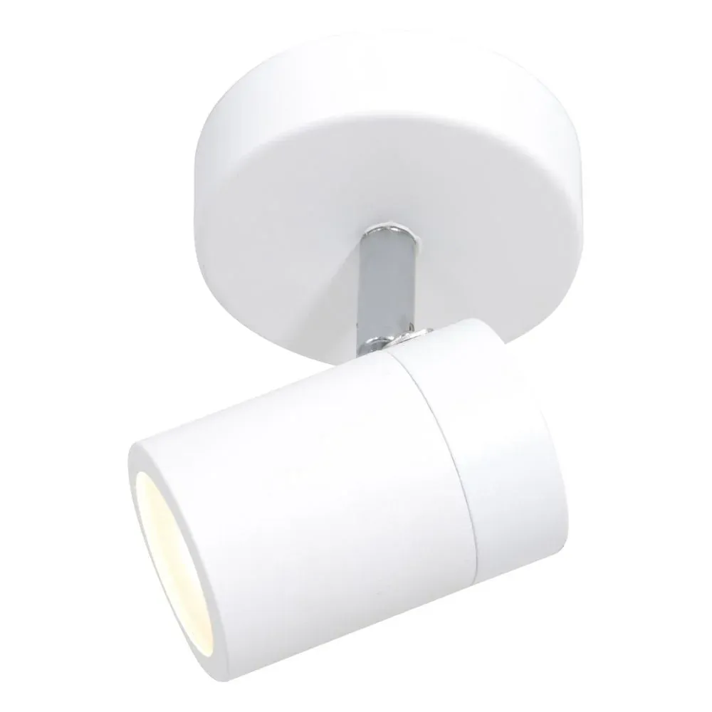Spot LED Mexlite Upround 1L blanc métal GU10
