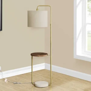 I 9754 – Lampadaire sur pied 67 po laiton bras ajustable port USB Monarch