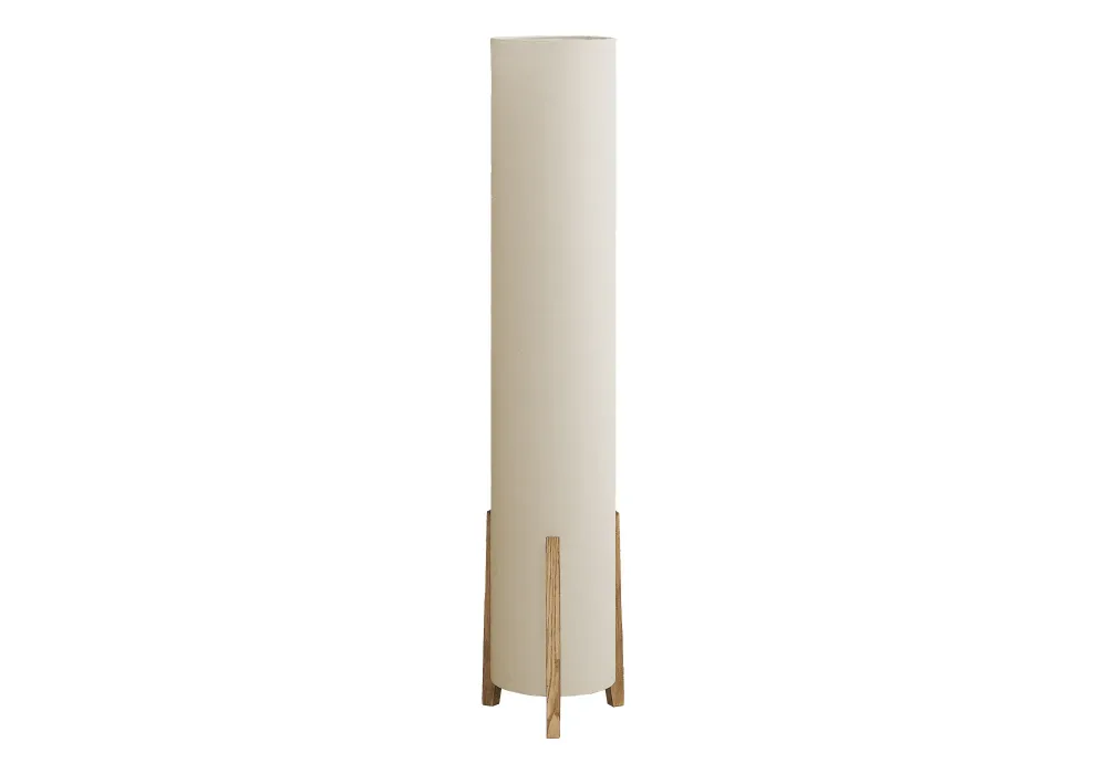 I 9755 – Lampe sur pied 50 po – Base bois brun abat-jour ivoire Monarch