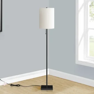 I 9758 – Lampadaire 62 po métal noir – Abat-jour ivoire Monarch