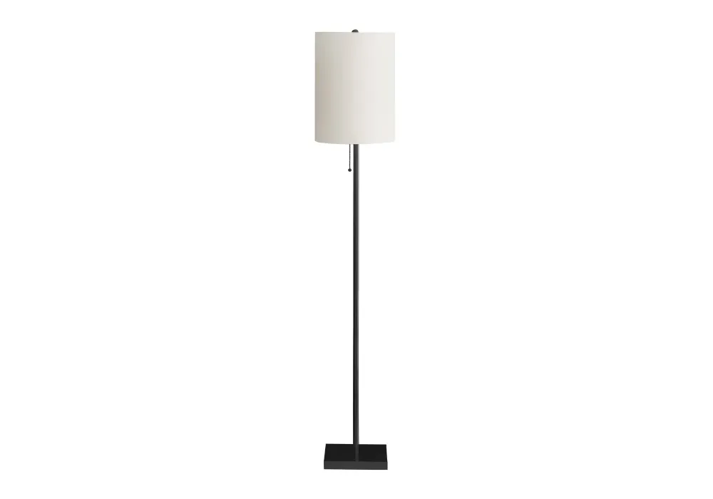 I 9758 – Lampadaire 62 po métal noir – Abat-jour ivoire Monarch