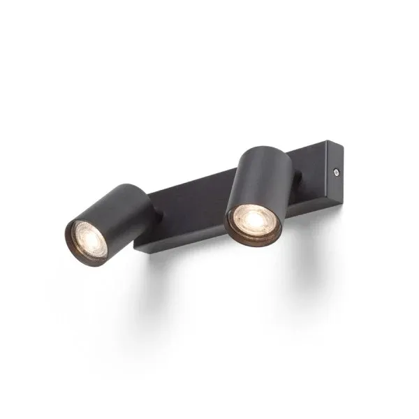 Spots muraux Rendl DUDE 2 x GU10 9W noirs Black