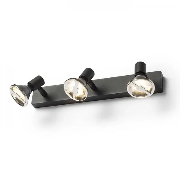 Spots muraux Rendl TRICA 3 x GU10 25W noirs