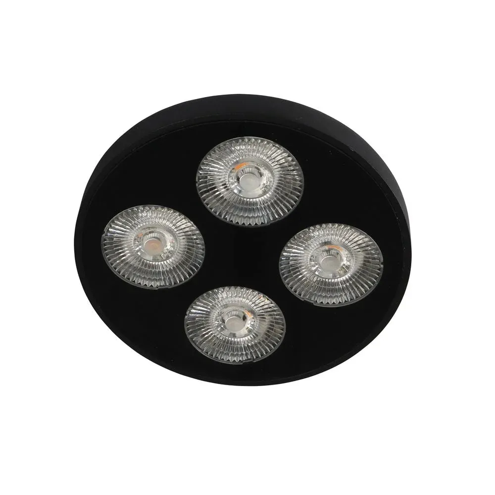 Spot de plafond LED VK Leading Light, diamètre 14 cm, blanc/noir White