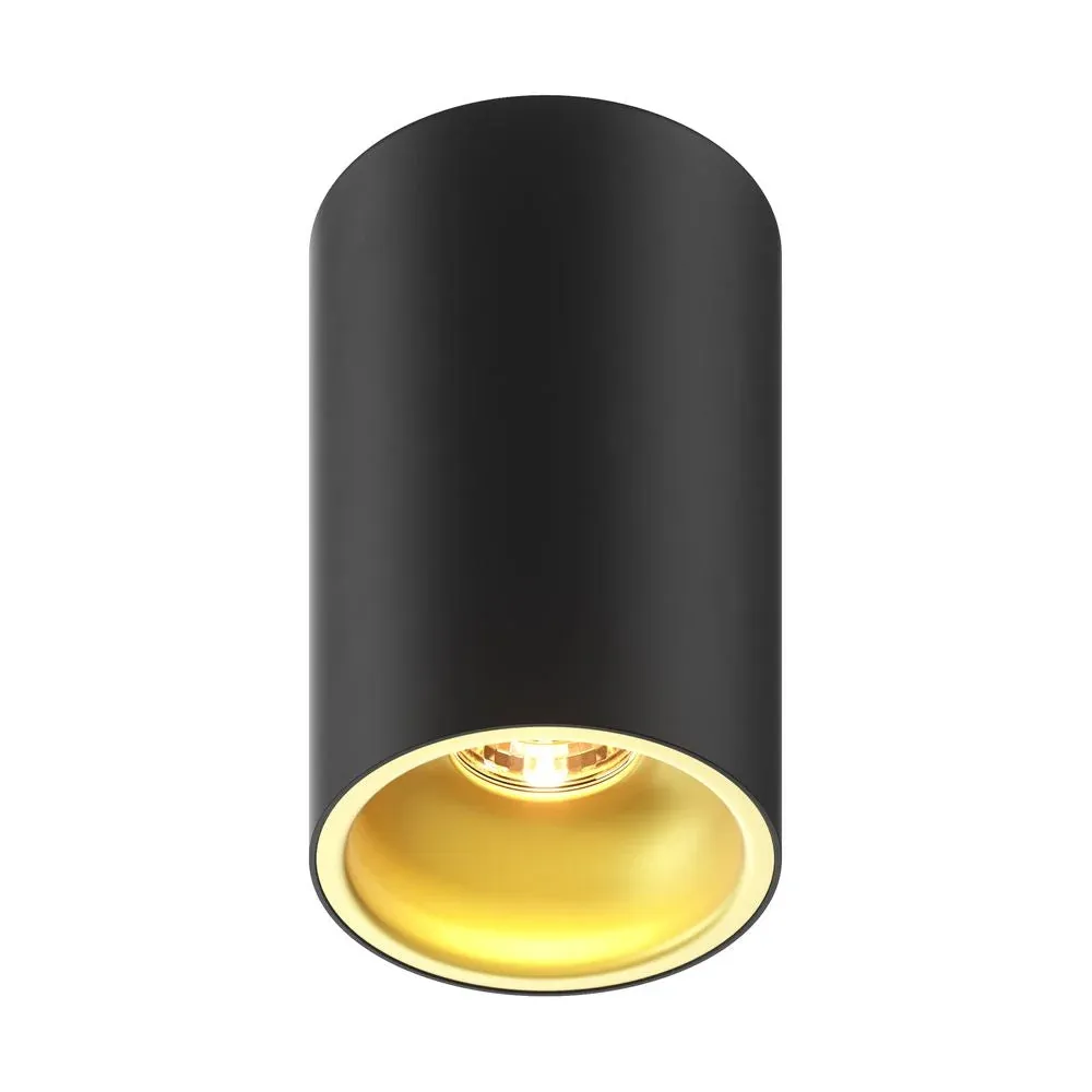 Spot de plafond Zumaline Deep 1L GU10, noir, hauteur 14 cm