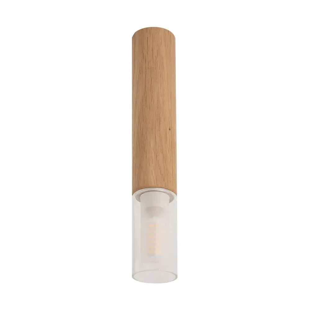 Spot de plafond Zumaline Madera 1L G9 en bois, H 28 cm