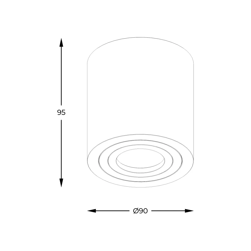 Spot de plafond Zumaline Rondip 1L GU10, H 9,5 cm White