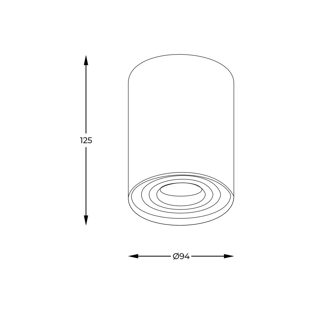Spot de plafond Zumaline Rondoo 1L GU10, H 12,5 cm Silver