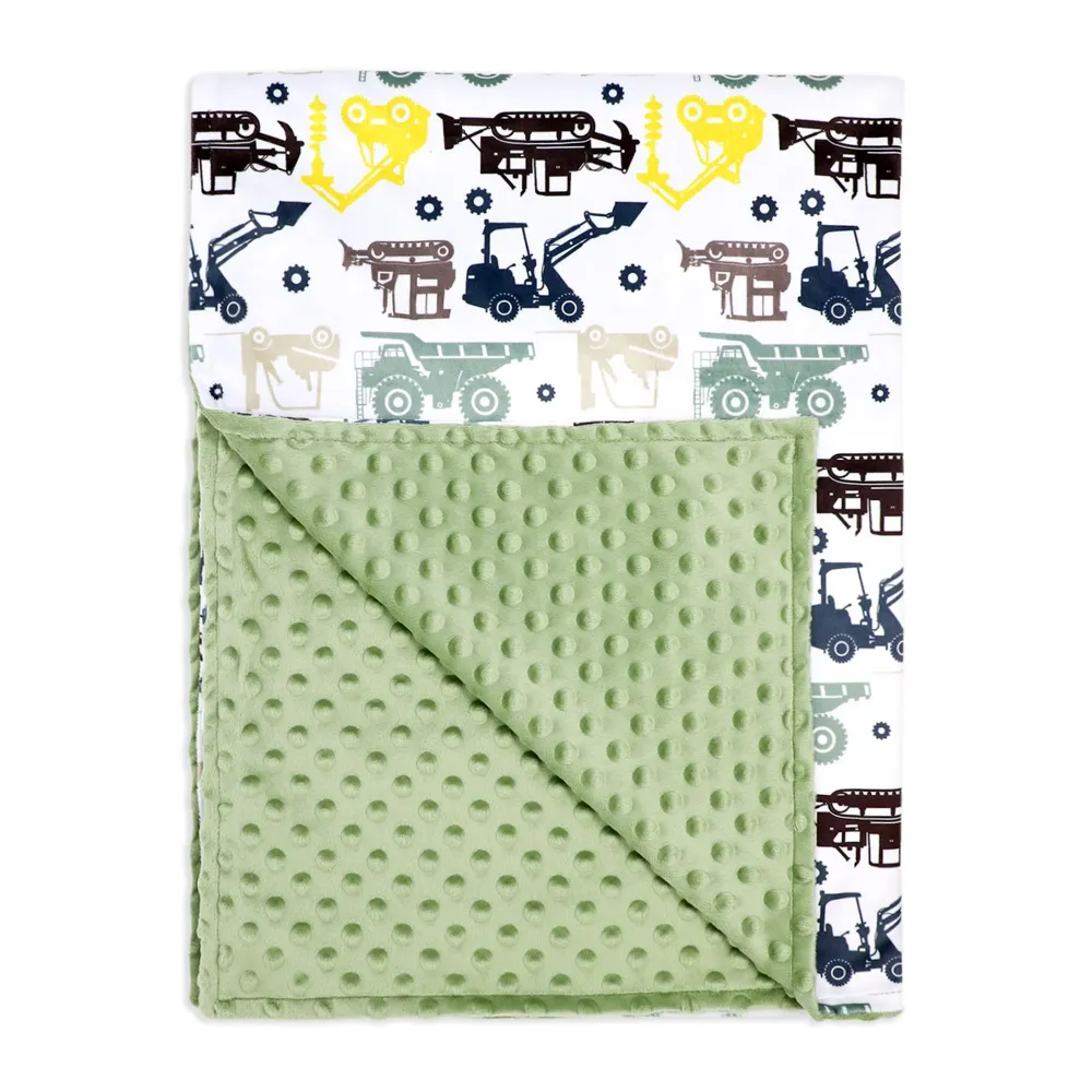Couverture bébé mink imprimée Baby Mode Signature – Dos texture popcorn Baby Mode®
