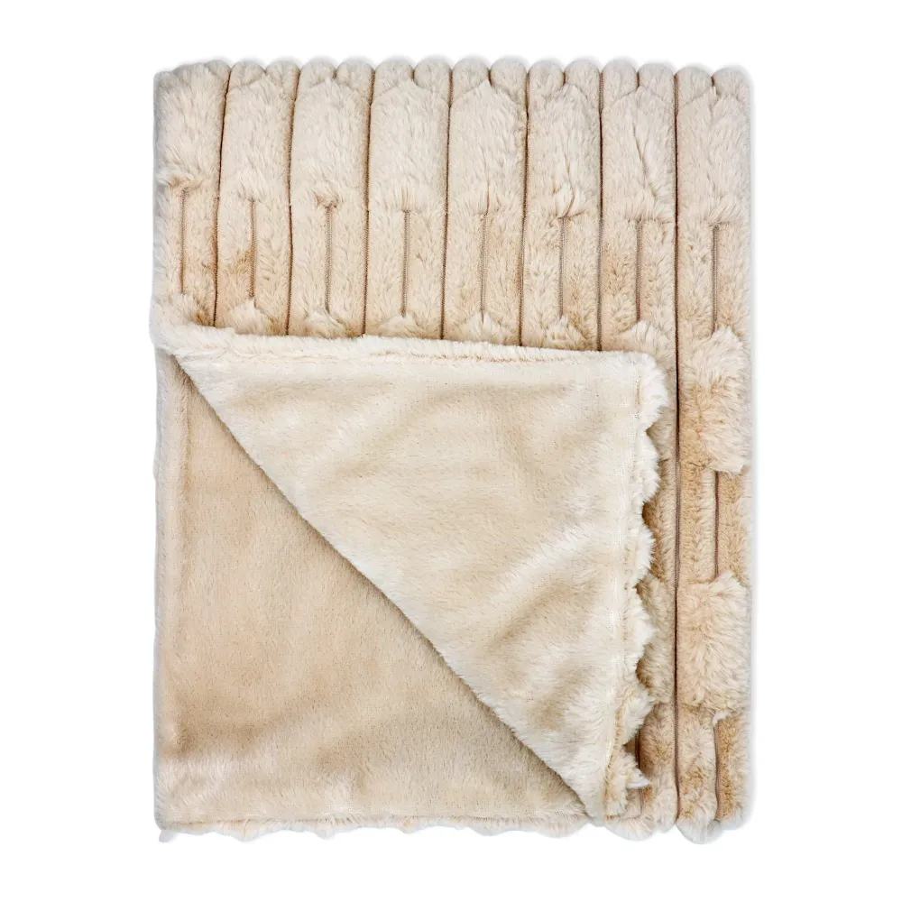Couverture polaire lapin signature pour bébé avec endos en PV : Tan Baby Mode Signature