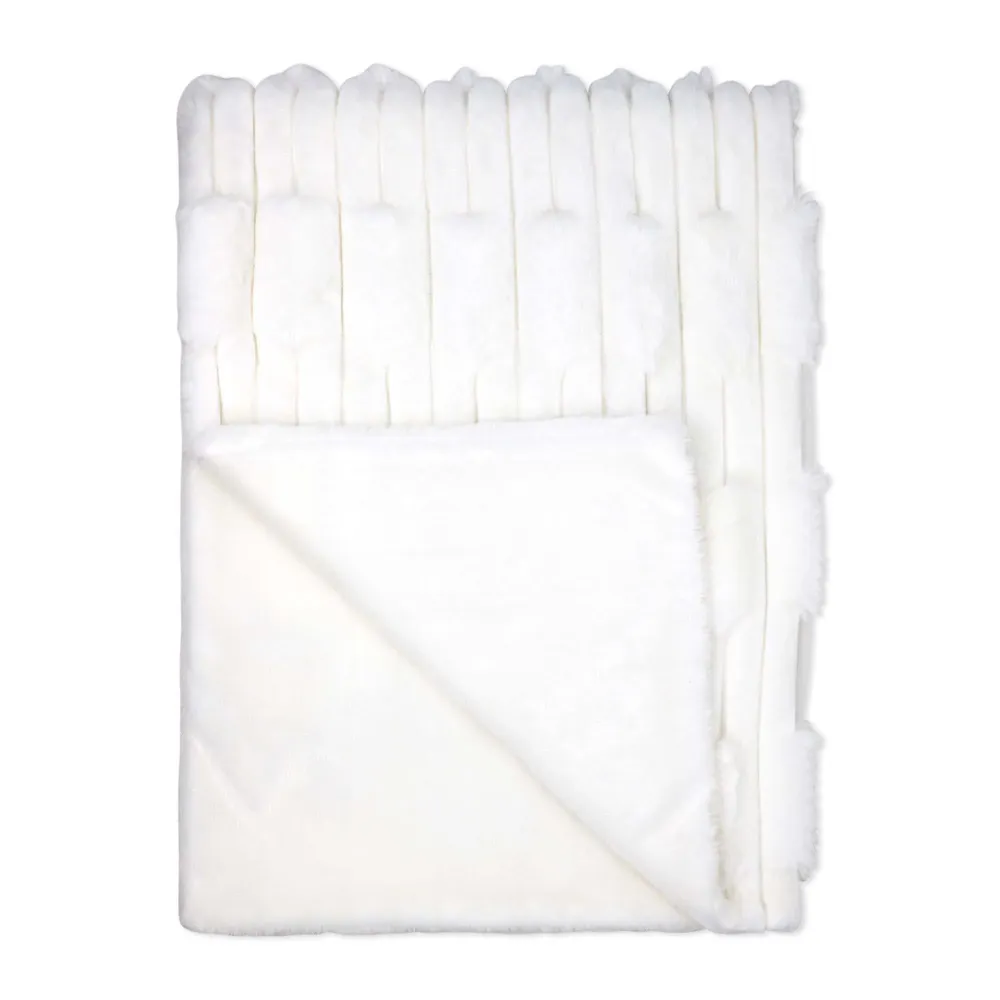 Couverture polaire Rose Textiles en forme de lapin avec envers en PVC : Blanche White Baby Mode Signature