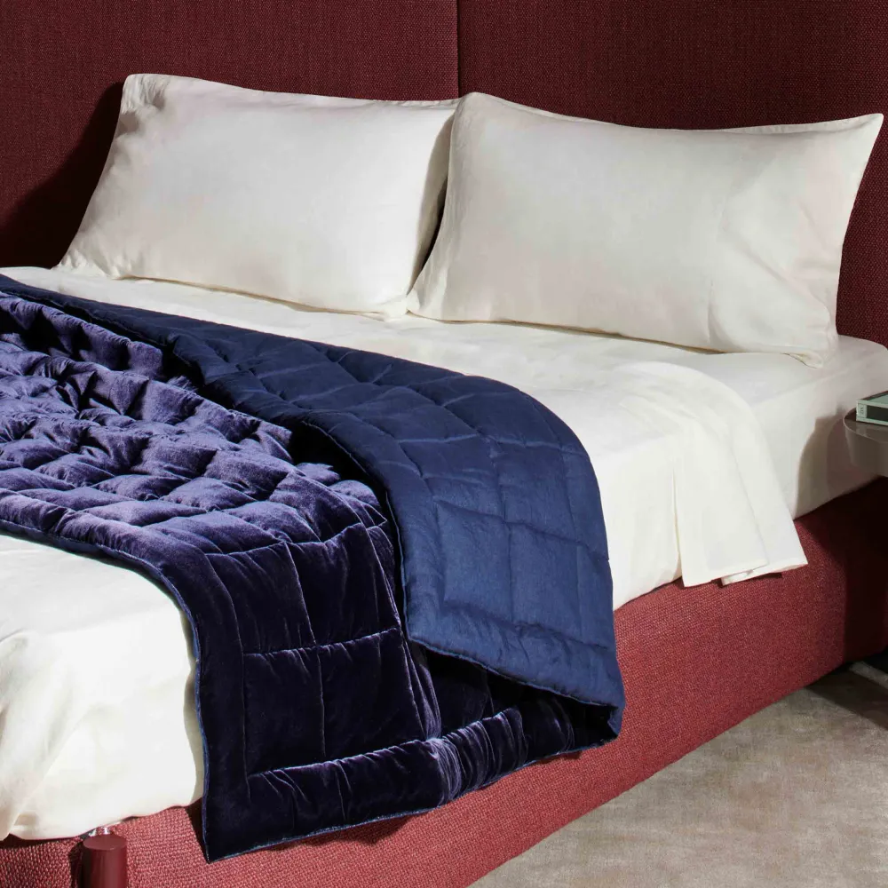 Plaid matelassé en lin et velours BLUESKY par Cassina
