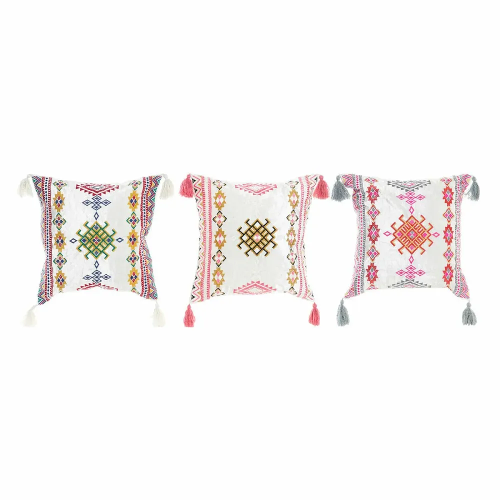 Coussin DKD Home Decor 8424001817528 Multicouleur Arabe 40 x 10 x 40 cm Frange (3 Pièces)