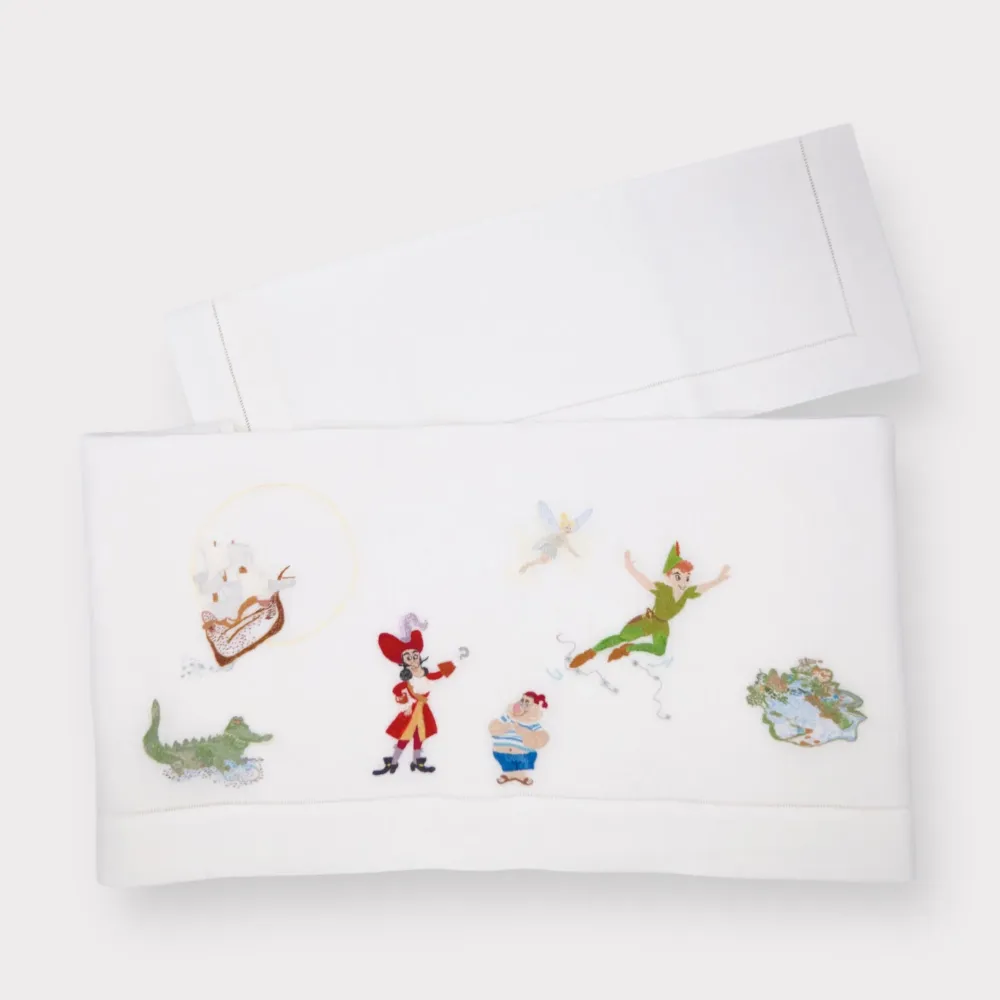 Drap brodé main avec ourlet - Peter Pan Embroidery store di Letizia