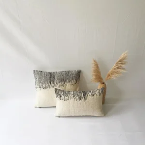 Housse de coussin marocaine, coussin Beni Ourain, motifs modernes abstraits, housse de coussin en laine éclectique, fait main