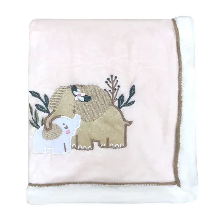 Couverture 2 couches Koala Baby - Éléphant rose maman et bébé Koalababy