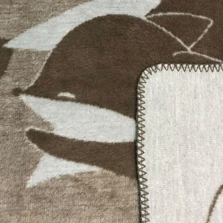 Koala Baby – Couverture en tricot jacquard (renard gris taupe et lapin gris crème) Koalababy