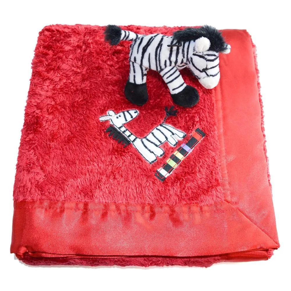 Couverture en peluche pour bébé Kushies - Zèbre rouge Kushies®