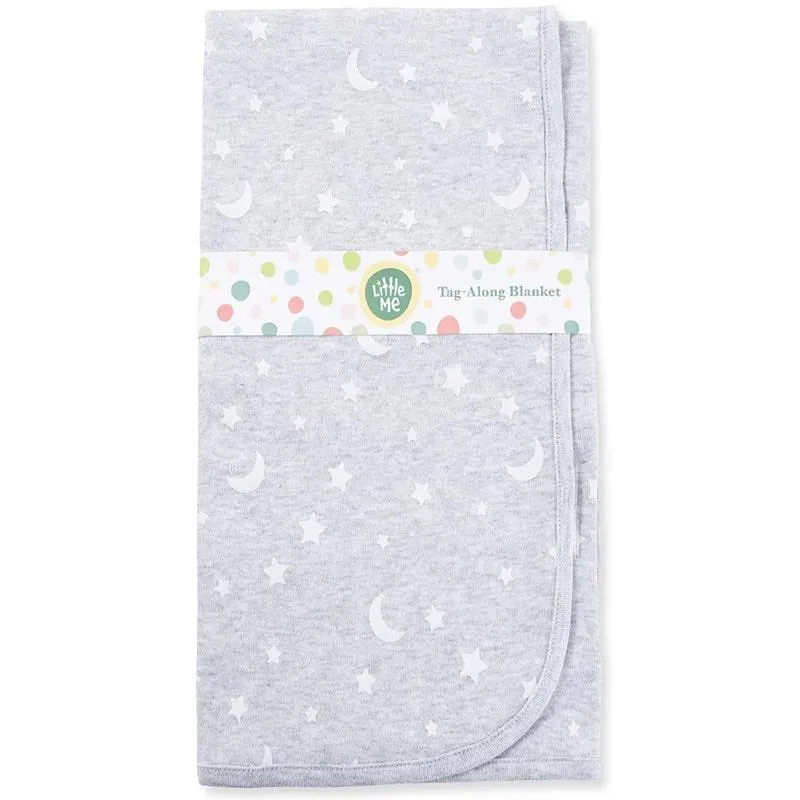 Little Me Petite couverture pour bébé Tag-Along avec lunes et étoiles - Gris