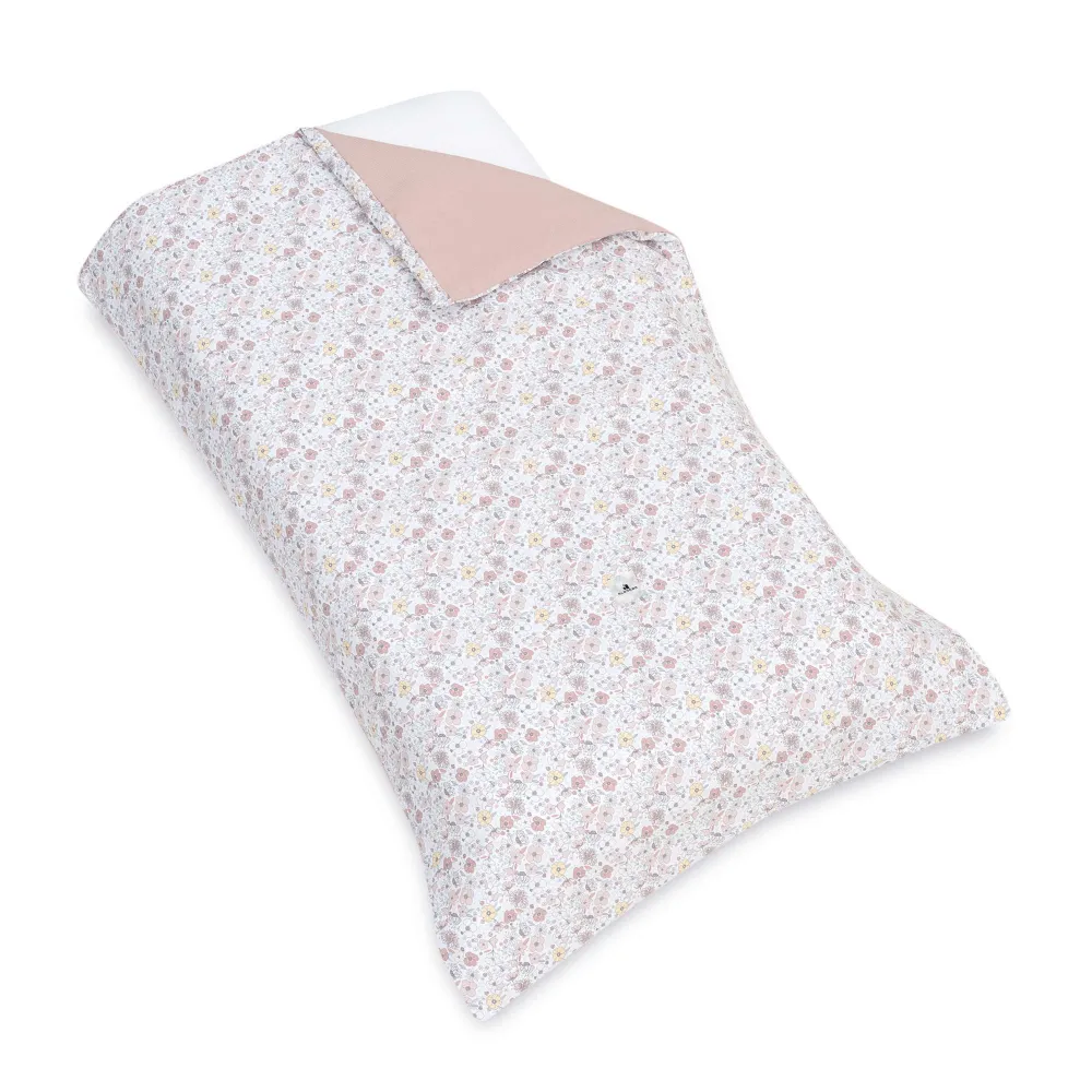 Housse de couette lit junior 90x200 cm fleurs rose · Liberty 636F-132