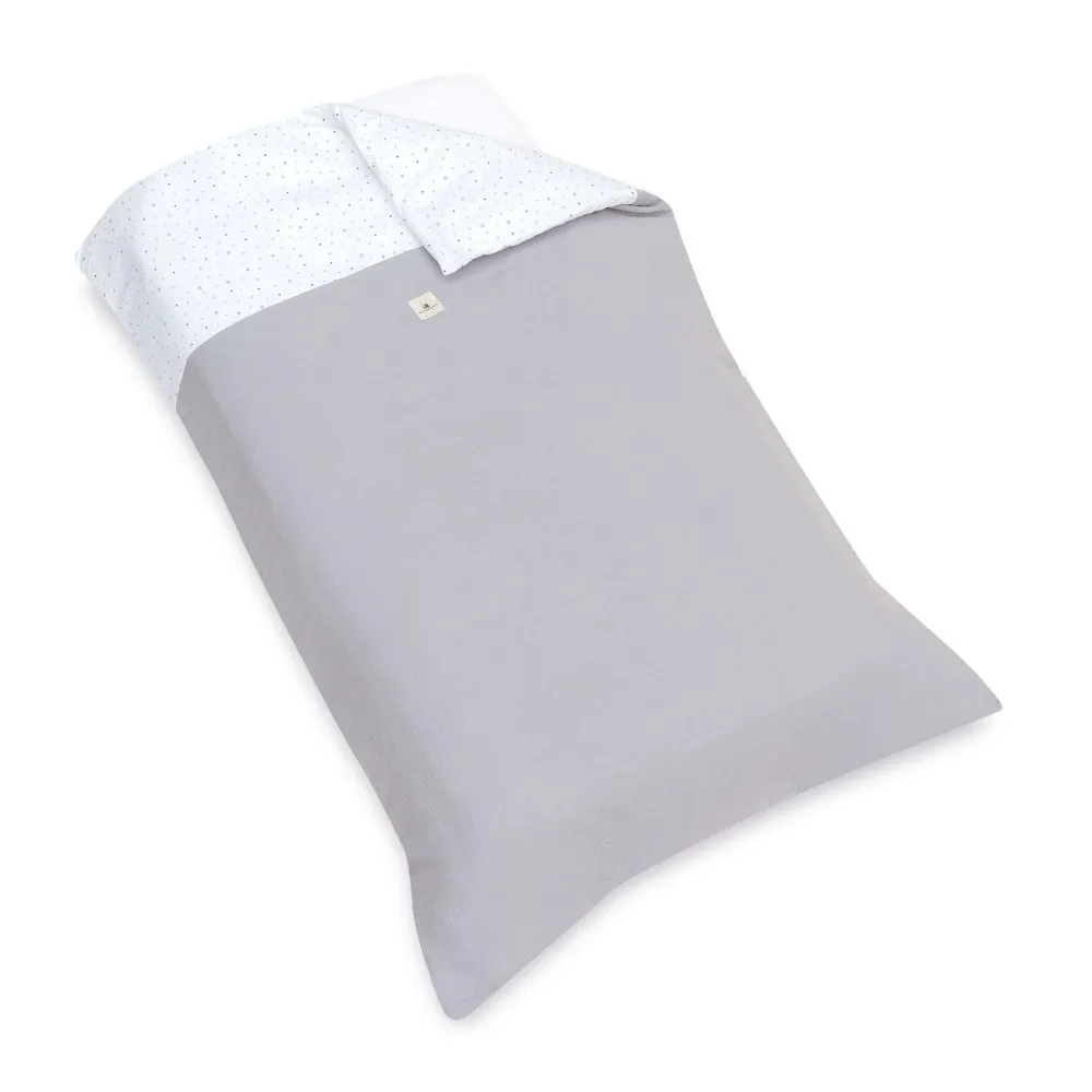 Housse de couette lit junior 90x200 cm gris · Delphin 636F-134