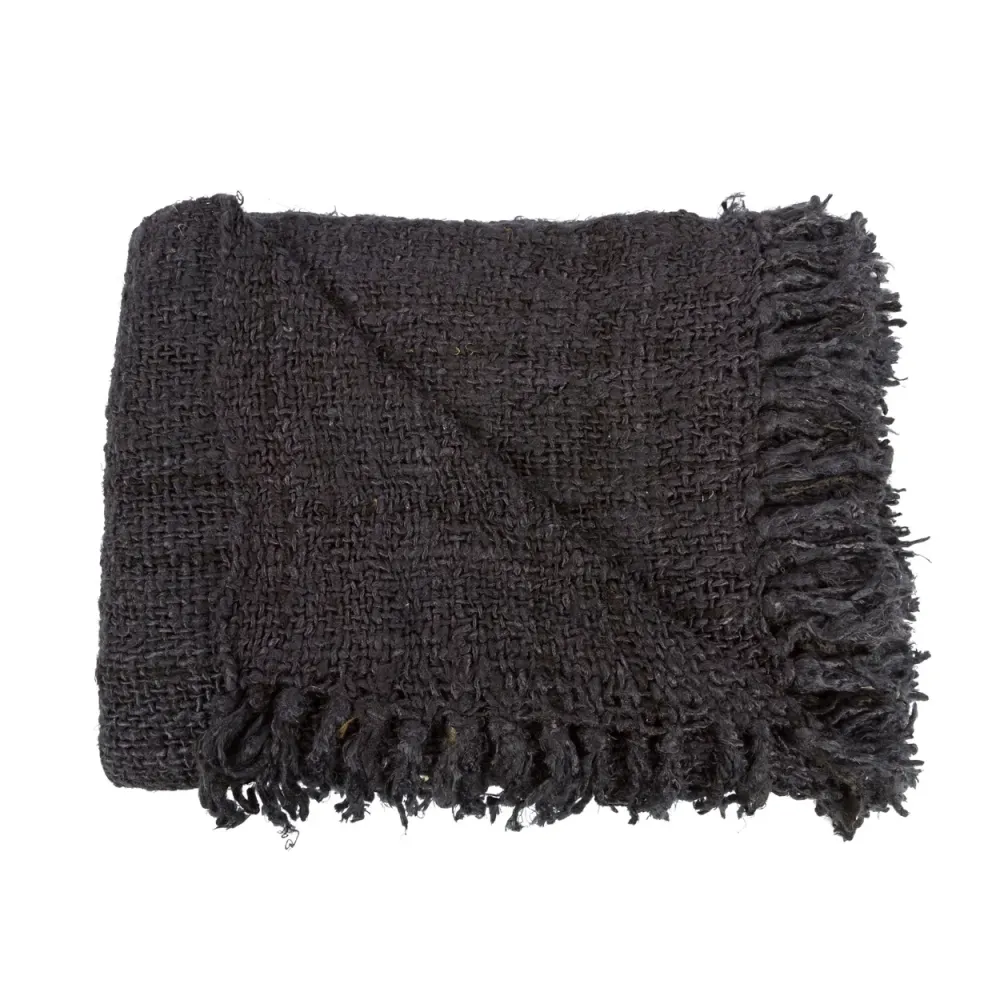 S'IL VOUS Plaid Noir Marine