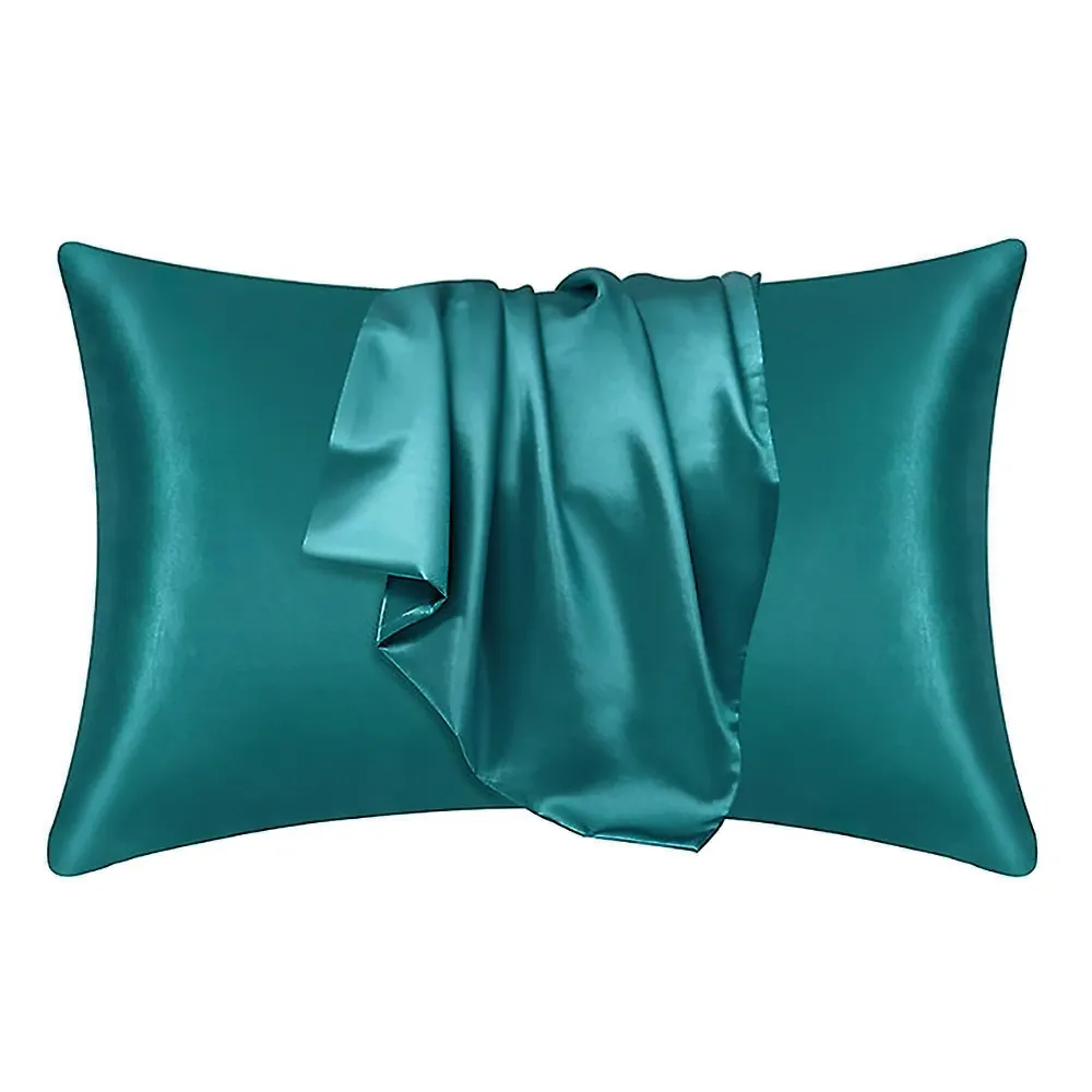 Taie d'oreiller en satin Sarcelle 60 x 70 cm taille standard - Taie d'oreiller en satin soyeux