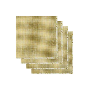 SERVIETTE FLORA JAUNE - LOT DE 4