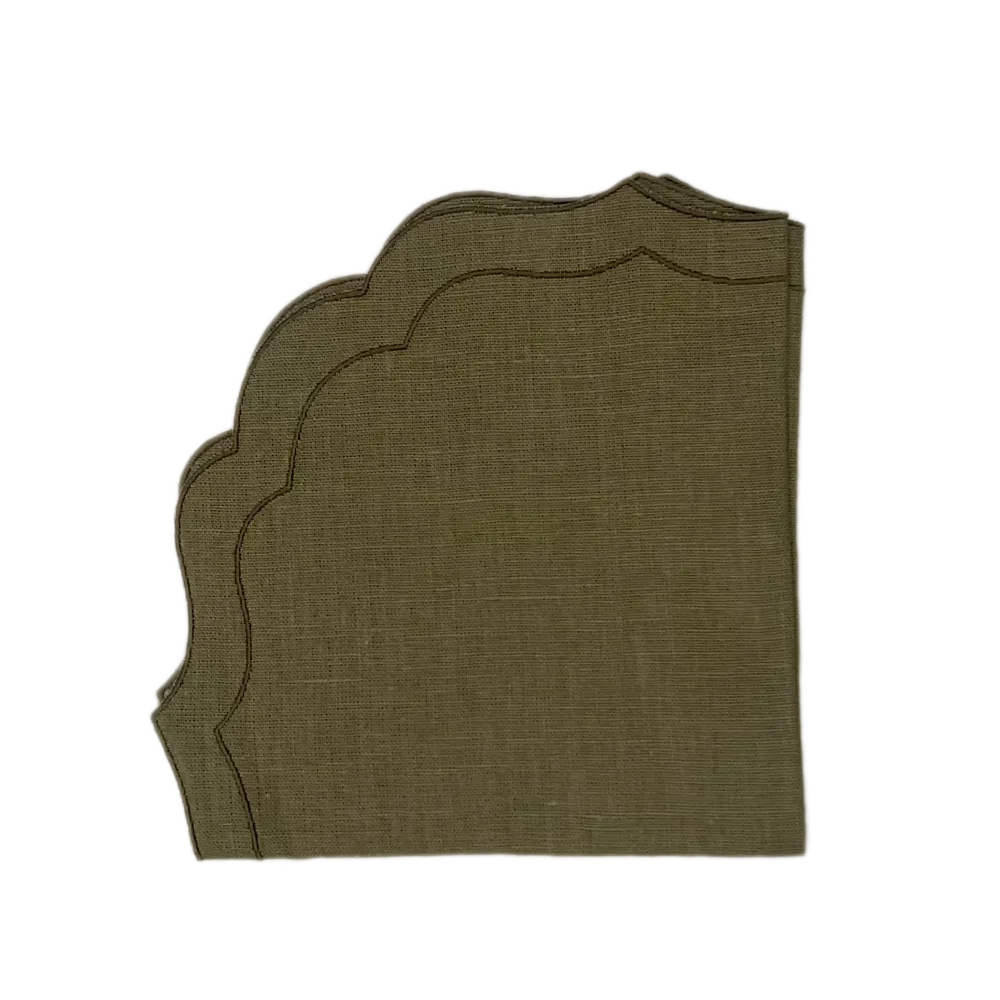 SERVIETTE PARENTESI OLIVE - LOT DE 4