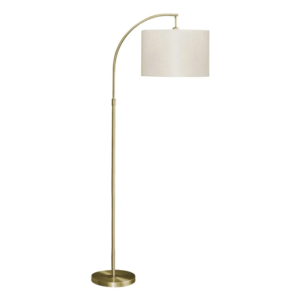 Lampe sur pied - 65"H / Ivoire / Métal Laiton Monarch Specialties
