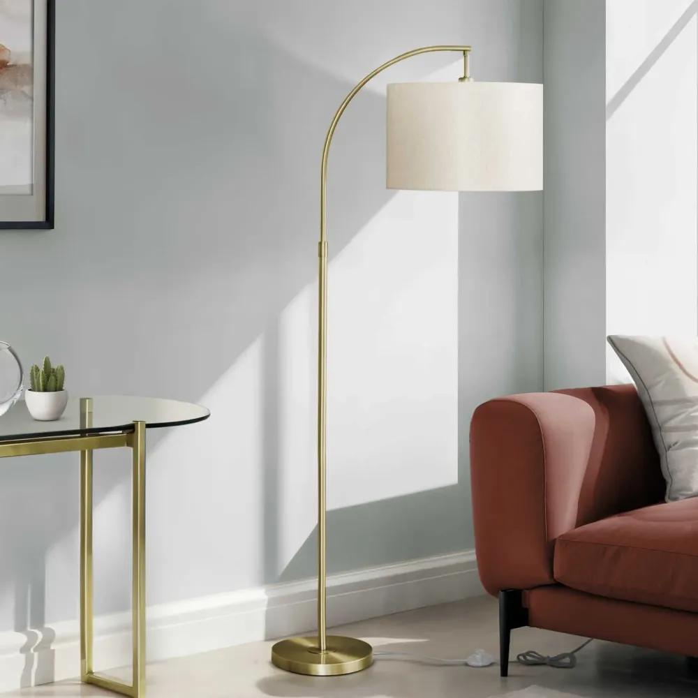 Lampe sur pied - 65"H / Ivoire / Métal Laiton Monarch Specialties