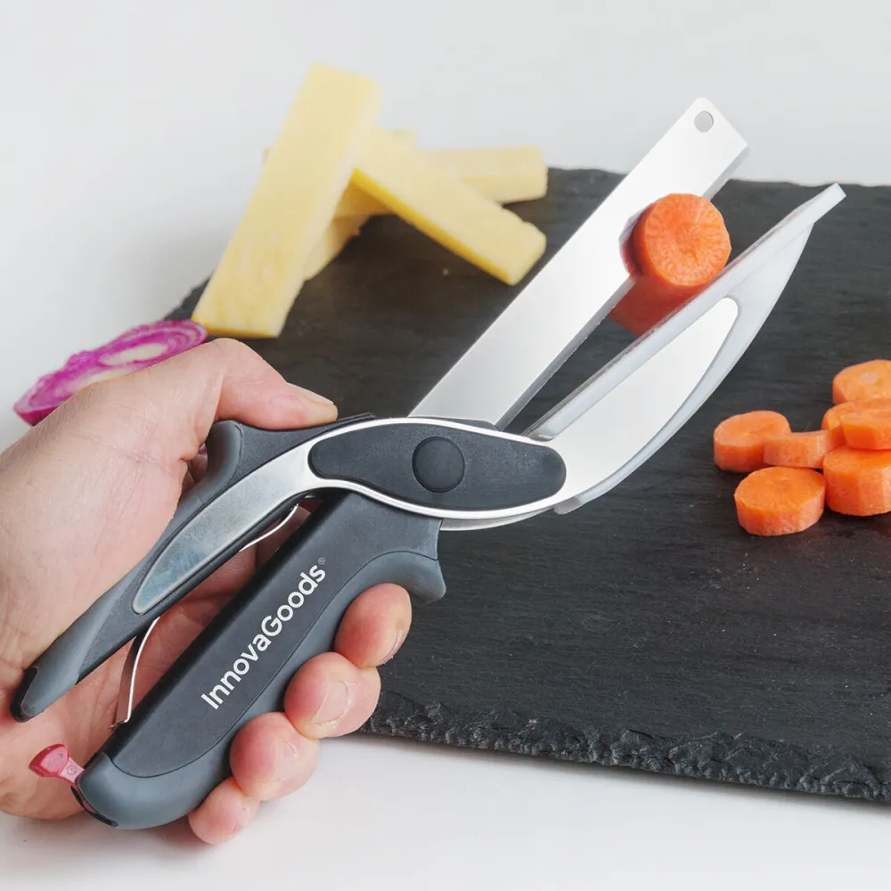 Couteau-Ciseau avec Mini Planche à Découper Intégrée InnovaGoods