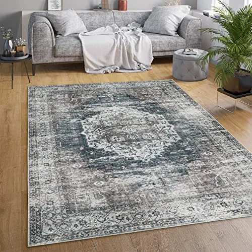 Tapis Salon Chambre Adulte Tissage Plat Moderne Oriental Motif Marocain Ornements Vintage Lavable en Machine, Dimension:16...