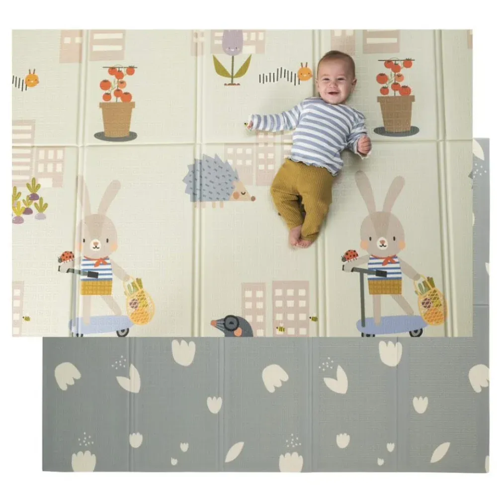 Taf Toys Urban Garden Tapis mousse double face pour bébé 150x200 cm
