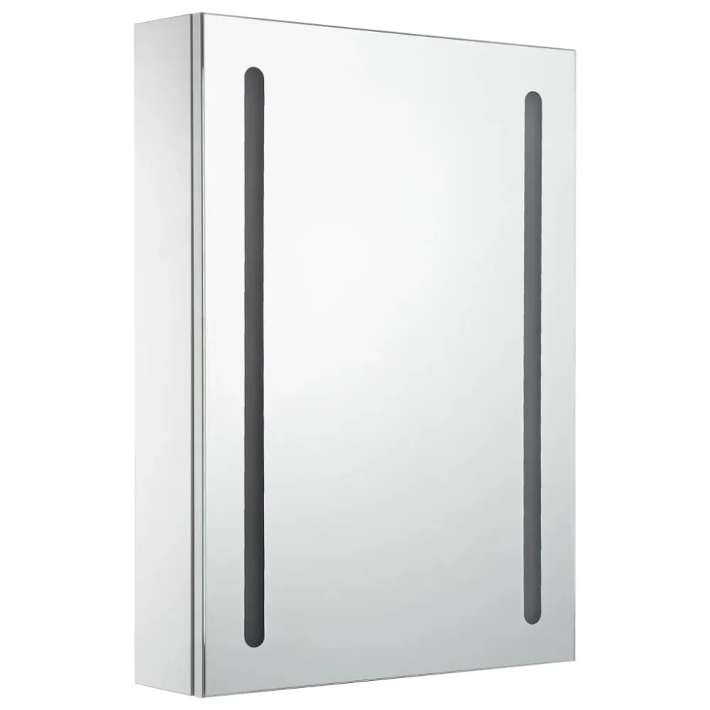 Armoire de salle de bain à miroir led 50 x 13 x 70 cm blanc et argenté 02_0006563 en ABS