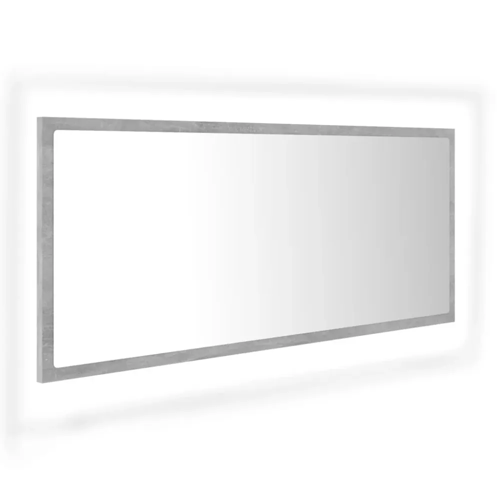Crochet adhésif Miroir à led de salle de bain 100 x 8,5 x 37cm acrylique gris 02_0006989