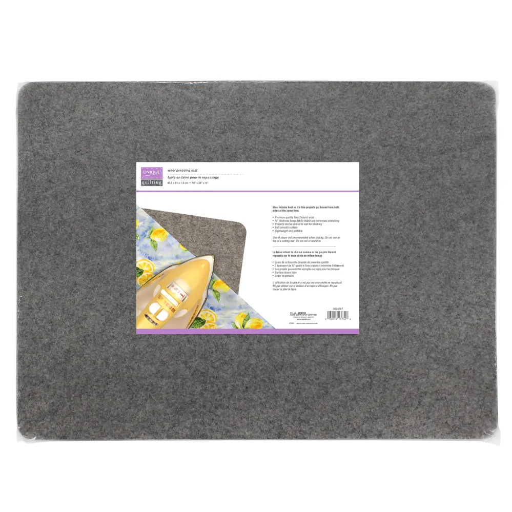 UNIQUE QUILTING Tapis en laine pour le repassage - 18" x 24" - gris