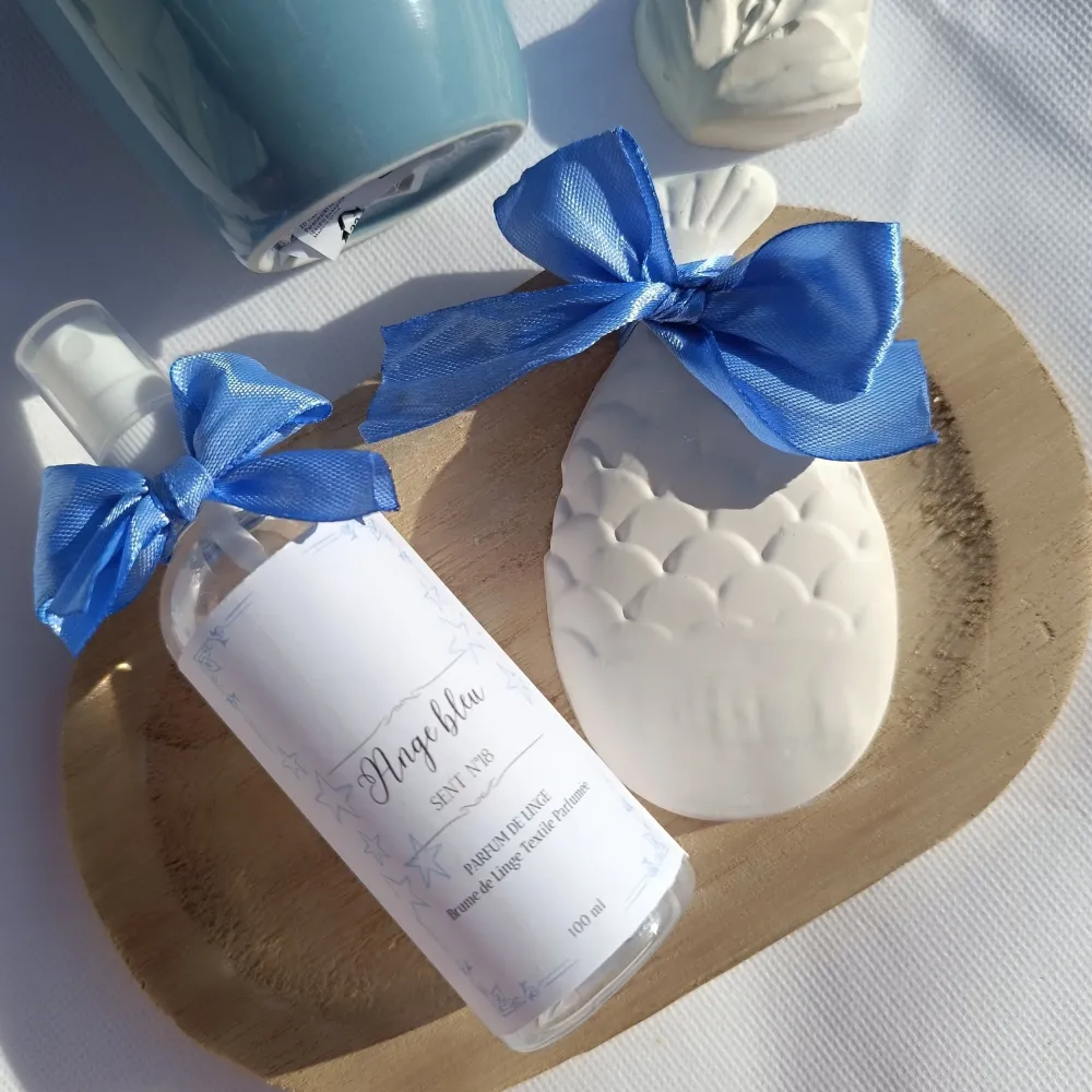 Brume de linge ANGE BLEU dupe de Grands parfum - Spray textile Artisanal - Parfum d'intérieur naturel Sérénity Bougies
